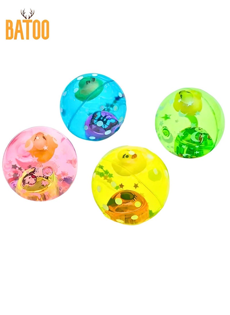 LED Light Up Flashing Rubber Bouncy Ball Flashing Water Bouncy Ball 4pcs