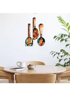 PHICAL ART Phical Art Decorative Wooden Printed Wall Spoons Set Of 3 For Home Decor  - Image 2