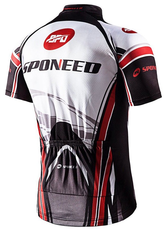 sponeed Cycling Men Jerseys,Road Biker Shorts Padded Gel Pants Indoor Spinning Outdoor Biking Wear US M White Red - Image 4