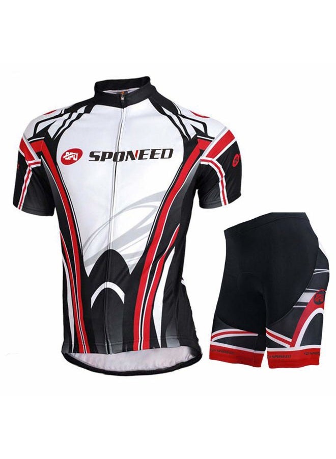 sponeed Cycling Men Jerseys,Road Biker Shorts Padded Gel Pants Indoor Spinning Outdoor Biking Wear US M White Red - Image 1