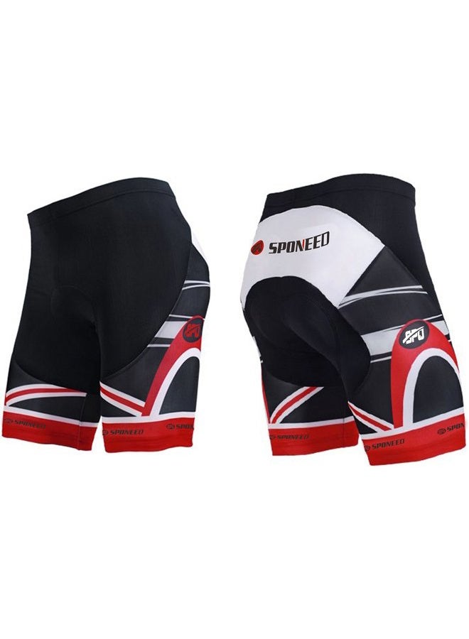 sponeed Cycling Men Jerseys,Road Biker Shorts Padded Gel Pants Indoor Spinning Outdoor Biking Wear US M White Red - Image 2