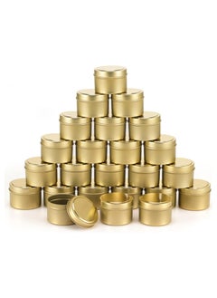 Generic 24 Pcs Candle Tin, 8oz Candle Containers, Candle Jars for DIY Candle Making, Gold Color, Arts & Crafts, Storage and Holiday Gifts (Gold )  - Image 1