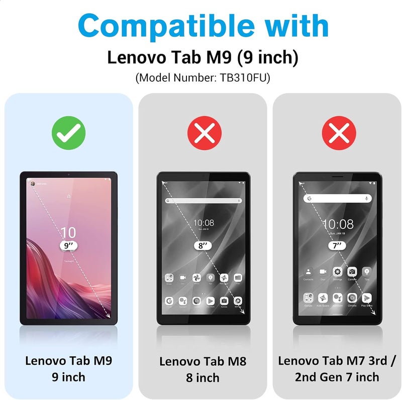 Procases 2 Pack Screen Protector For Lenovo Tab M9 9-Inch 2023, Tempered Glass Screen Film Guard For 9” Lenovo Tab M9 Tb310Fu 2023 Release -Clear - Image 2