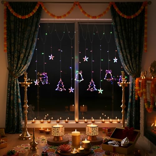 GIGAWATTS Fairy Décor Light with Ball Orbs 138 LEDs 2.5m Indoor & Outdoor Globe Curtains Strings Warm White Decoration Lights for Diwali Christmas Wedding and Party (Pack of 1, Multicolour) - Image 5