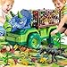 BLmukce Dinosaur Toys for Kids 35 Dinosaur Transport Truck Car Set with 8 Dinosaur Figures  Play Mat Gift for 2 3 4 5 6 7 Year Old Toddler Boys - Image 4