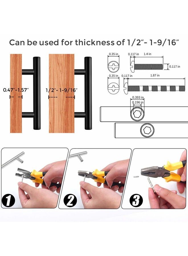 Ravinte 30 Pack 7.38' Cabinet Pulls Matte Black Stainless Steel Kitchen Cupboard Handles Cabinet Handles 7.38' Length, 5' Hole Center - Image 4