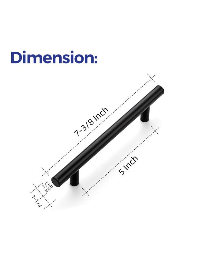 Ravinte 30 Pack 7.38' Cabinet Pulls Matte Black Stainless Steel Kitchen Cupboard Handles Cabinet Handles 7.38' Length, 5' Hole Center - Image 3