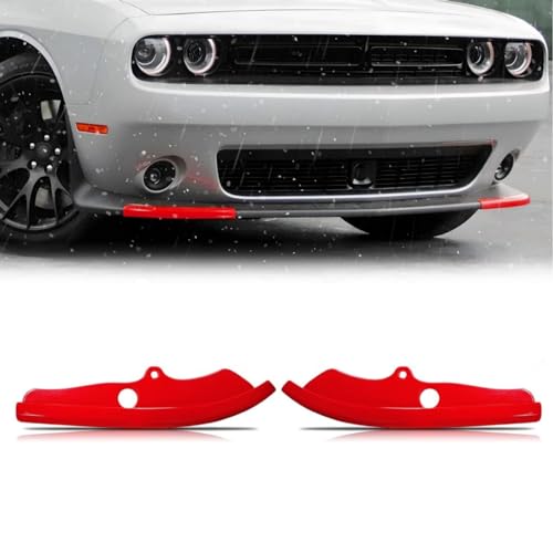 SOSEGA Front Bumper Lip Splitter Protector Cover Replacement Part for 2015-2023 Dodge Challenger Scat Pack R/T GT SRT Not for Plus,Widebody (2pcs/Set) (Red) - Image 1