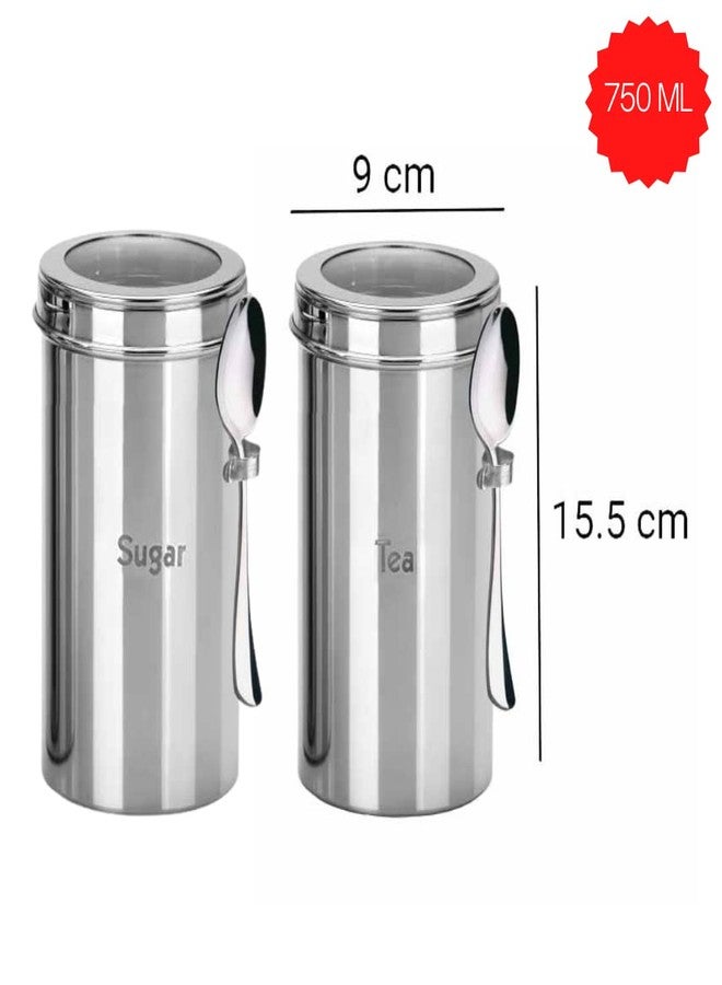 PDDFALCON Stainless steel Top See through jar/dabba Storage Container for kitchen storage|BIS Certified,Jindal Seal & Made In India| Canister for Masala,Honey,Spice,aachar,Sugar (750, round, 2,10046) - Image 4