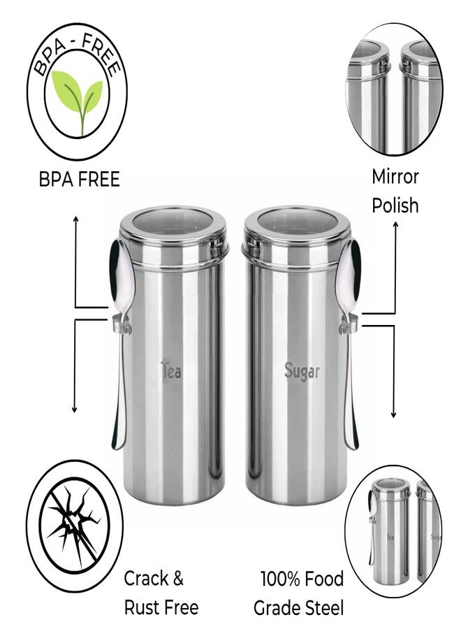 PDDFALCON Stainless steel Top See through jar/dabba Storage Container for kitchen storage|BIS Certified,Jindal Seal & Made In India| Canister for Masala,Honey,Spice,aachar,Sugar (750, round, 2,10046) - Image 3