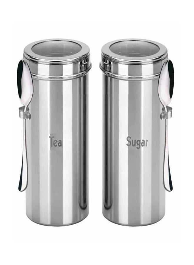 PDDFALCON Stainless steel Top See through jar/dabba Storage Container for kitchen storage|BIS Certified,Jindal Seal & Made In India| Canister for Masala,Honey,Spice,aachar,Sugar (750, round, 2,10046) - Image 1