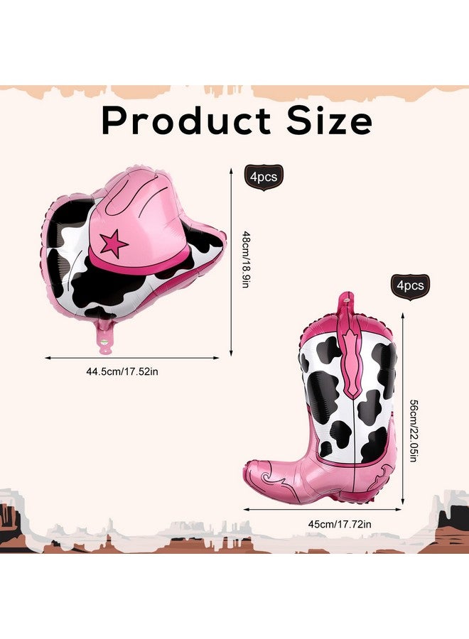 PEUTIER Western Themed Party Balloons - Cowboy & Cowgirl with Hat & Boot (8pcs)  - Image 2