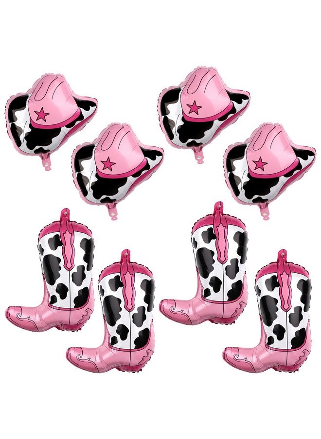 PEUTIER Western Themed Party Balloons - Cowboy & Cowgirl with Hat & Boot (8pcs)  - Image 1