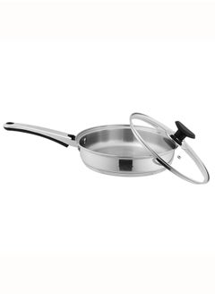 SONEX SONEX Supreme Frying Pan/Skillet 24cm (2.5 Ltr) – Stainless Steel, Glass Lid, Cool Ergonomic Handle, Sandwich Bottom, Durable Design, Dishwasher Safe, Stir Frying Pan, All Stoves Compatible  - Image 2