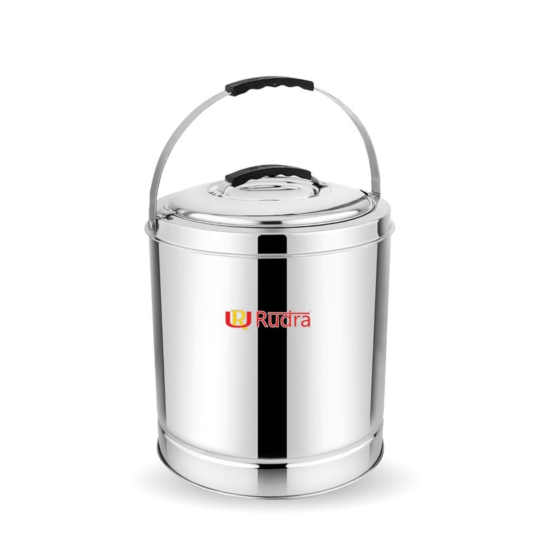 Rudra Stainless Steel Tall Boy Small 5L Insulated Hot Cold Casserole Puff Insulated Food Storage Container with Side Handles Keeps Food Fresh for Hours RustProof Durable Made in India - Image 1