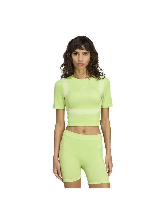 adidas Originals adidas Seamless Tee Green Originals Tops - Image 2