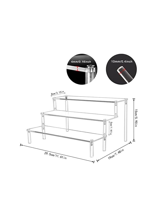 The Bros Acrylic Display Rack Risers, 3-Tier Transparent Display Stand Ladder Display Rack Cartoon Jewelry Display Rack for Collections, Tabletop Figures Acrylic Display Stand for Decoration Organizer  - Image 3