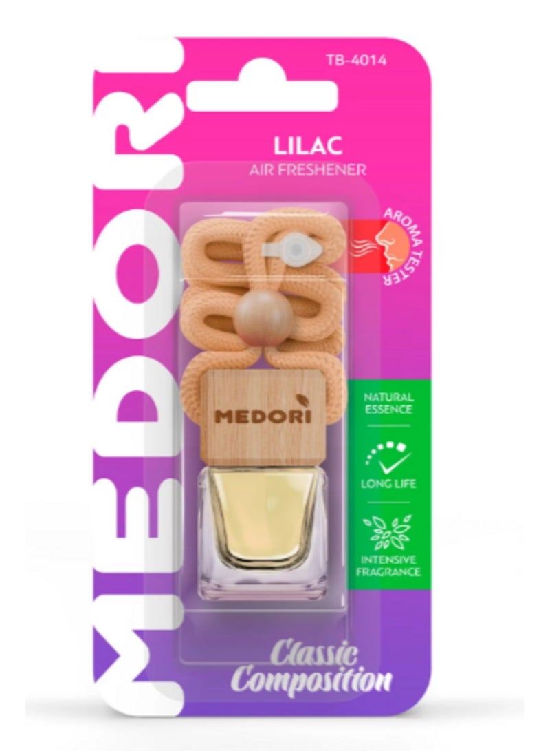 MEDORI Special Luxury liquid hanging car air freshener in a blister package and has a scent tester. Fragrance With an exotic and enchanting Aroma analogous to Lilac. The Fragrance is made in France 6 ml  - Image 1