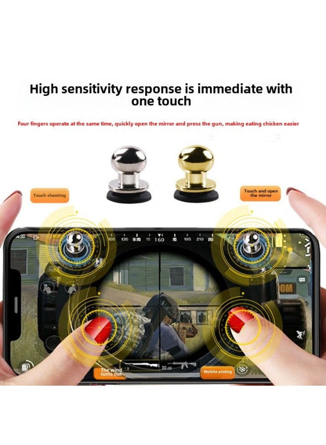 Chicken Eating Artifact Mobile Phone Tablet Universal Game Button Chicken Eating Peace Elite Shooting Quick Assistant Artifact-Product Color:Silver Pair Of 2 [with Packaging]  - Image 1