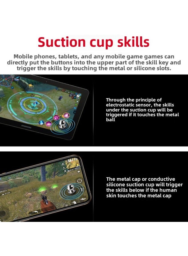 Chicken Eating Artifact Mobile Phone Tablet Universal Game Button Chicken Eating Peace Elite Shooting Quick Assistant Artifact-Product Color:Silver Pair Of 2 [with Packaging]  - Image 3