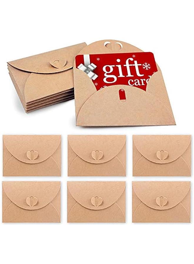 Arabest 100Pcs Premium Gift Card Envelopes, 4 x 2.8 inch Mini Greeting Cards, Small Gift Card Holders with Heart Shaped Clasp, Mini Envelopes for Note Cards, Weddings Holidays Baby Showers Birthdays - Image 1