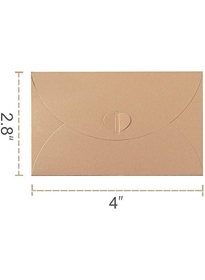 Arabest 100Pcs Premium Gift Card Envelopes, 4 x 2.8 inch Mini Greeting Cards, Small Gift Card Holders with Heart Shaped Clasp, Mini Envelopes for Note Cards, Weddings Holidays Baby Showers Birthdays - Image 2