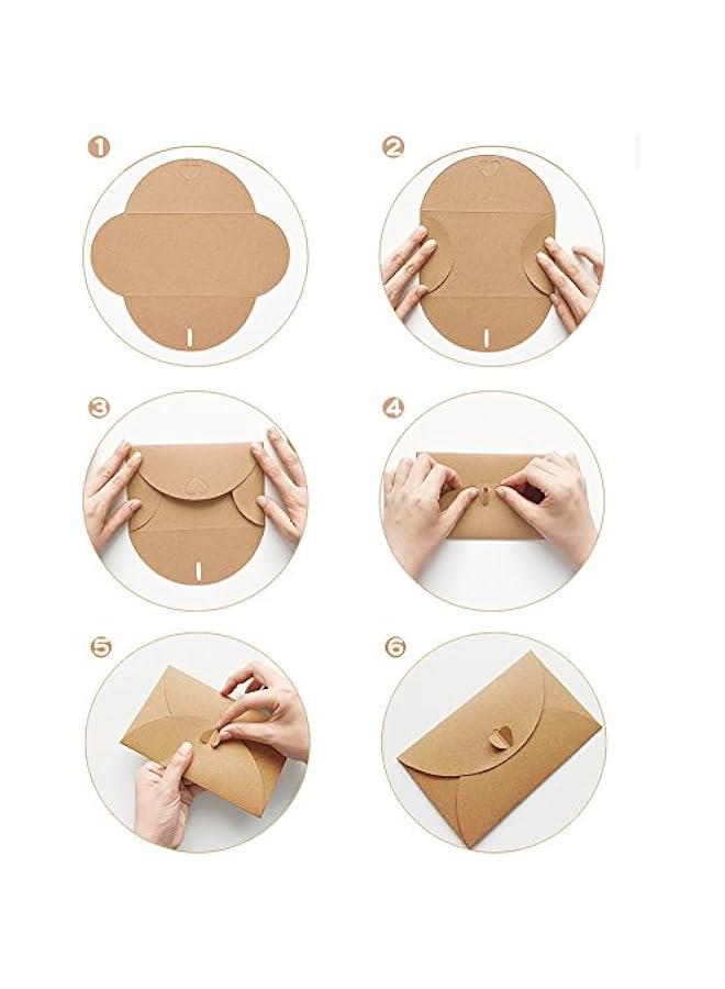 Arabest 100Pcs Premium Gift Card Envelopes, 4 x 2.8 inch Mini Greeting Cards, Small Gift Card Holders with Heart Shaped Clasp, Mini Envelopes for Note Cards, Weddings Holidays Baby Showers Birthdays - Image 3
