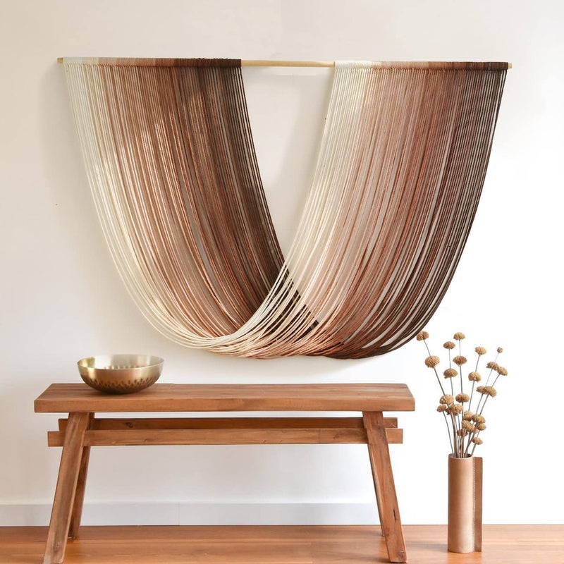 Flber TieDye Macrame Wall Hanging Large Bohemian Yarn Tapestry Wall Dcor59 Wx 35 L