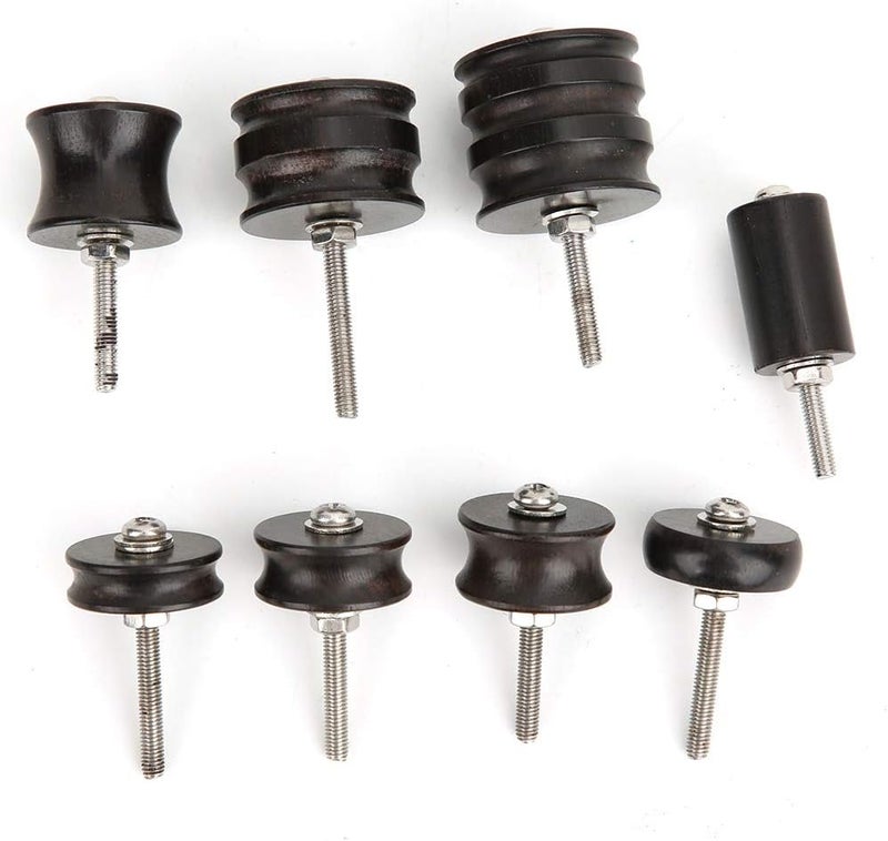 8Pcs Electric Polished Rod Black Sandalwood Leather Craft Polishing Tool Set, Handmade Edge Burnishing Sticks with Multiple Sizes for DIY Leatherworking Projects - Image 1
