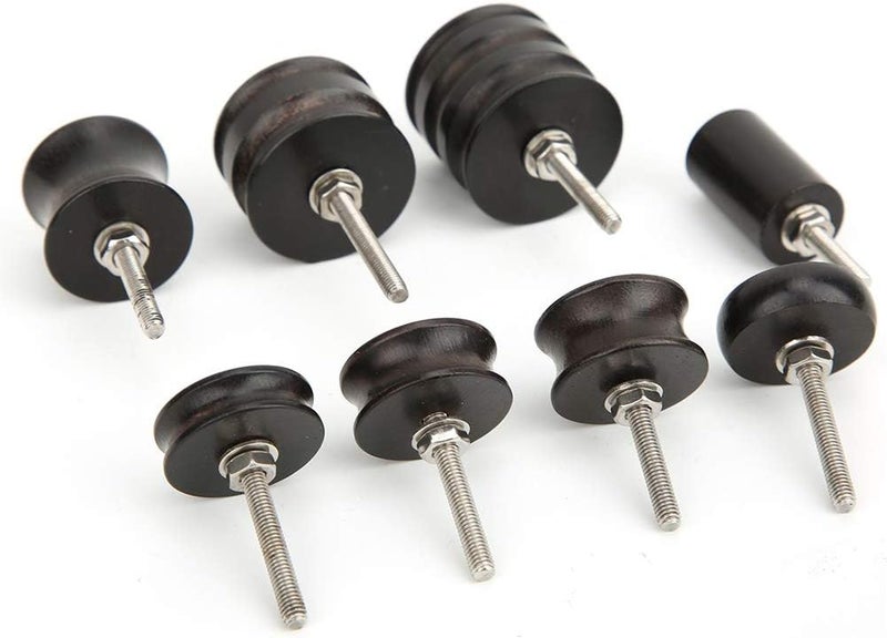 8Pcs Electric Polished Rod Black Sandalwood Leather Craft Polishing Tool Set, Handmade Edge Burnishing Sticks with Multiple Sizes for DIY Leatherworking Projects - Image 5