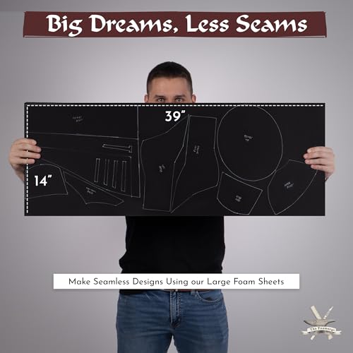 The Foamory Shape Retention EVA Cosplay Foam 2mm (1mm-10mm) 14x39 inch Black or White High Density EVA Foam Sheets. Premium 85 kg/m3 Heat Shape Material for DIY Convention or Halloween Costumes by The Foamory - Image 2