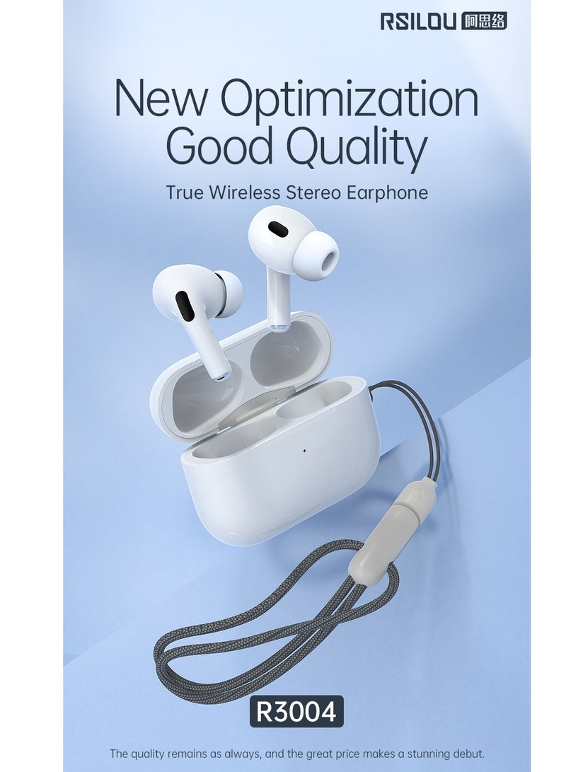 rsilou R3004-001 AirPlus Lite TWS Bluaetooth Earbuds, Smart capacitive in-ear detection, high-safety steel button battery, longer-lasting, fast charging, master-level tuning for original sound, white  - Image 4