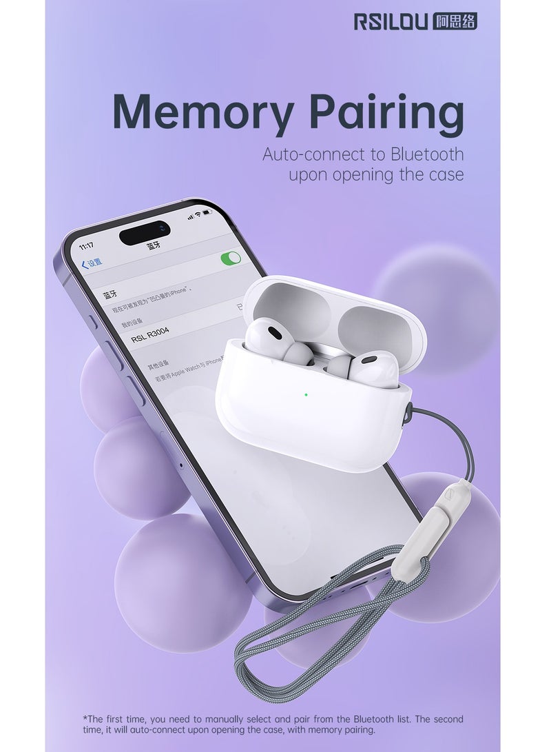 rsilou R3004-001 AirPlus Lite TWS Bluaetooth Earbuds, Smart capacitive in-ear detection, high-safety steel button battery, longer-lasting, fast charging, master-level tuning for original sound, white  - Image 5