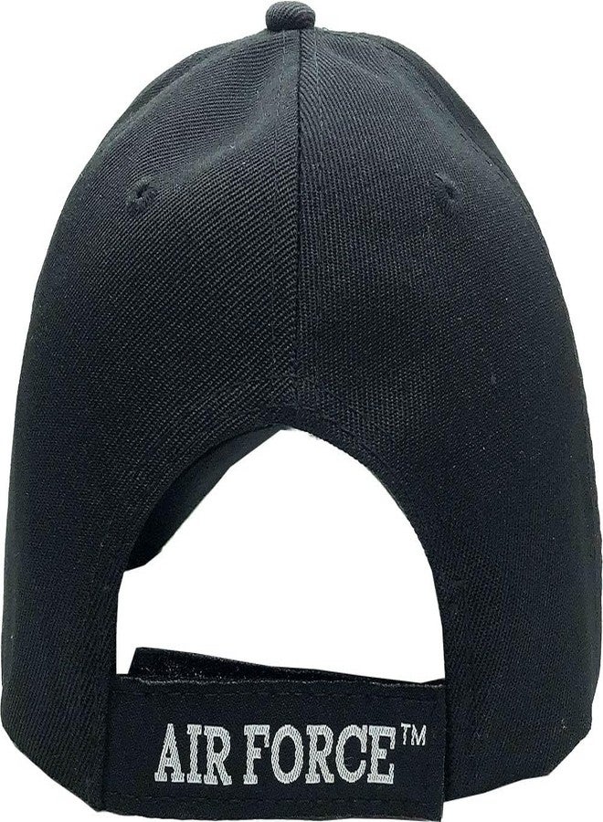 AborenCo USAF United States Air Force Veteran Blue Baseball Cap Hat (Black with US Flag) - Image 3