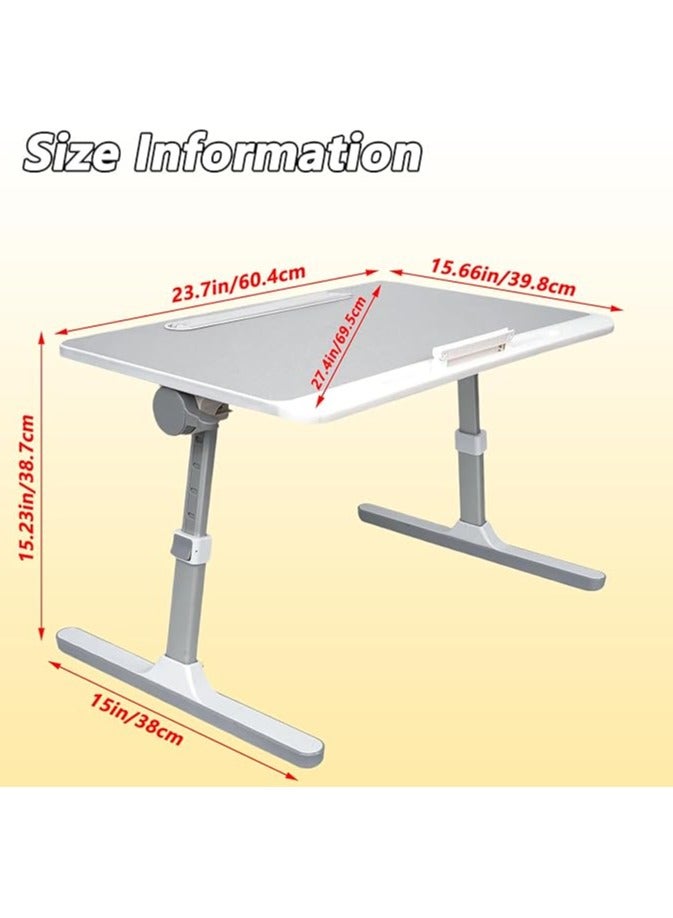Green Tiger Laptop Bed Tray Desk with LED Desk Light,Large Portable Laptop Desk for Bed,Foldable Desk Bed Tray,Adjustable Laptop Table, Lap Desk for Writing and Reading with Storage Drawer - Image 2