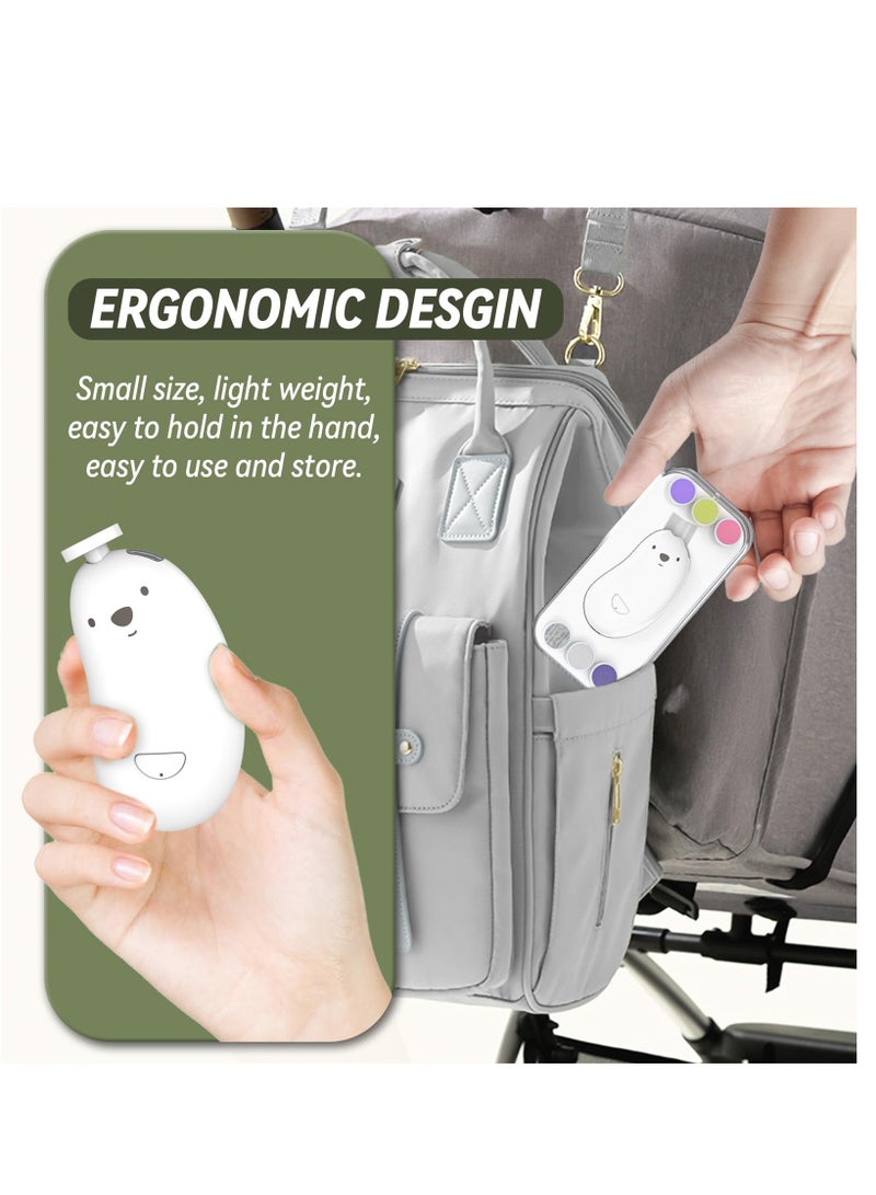 SOLARAE Baby Nail Trimmer Electric,Rechargeable Baby Nail Clippers with 6 Grinding Heads and LED Light, Safe Baby Nail File Set for Baby, Toddler, Infant, Alternative to Baby Nail Clipper, Baby Nail Kit - Image 3
