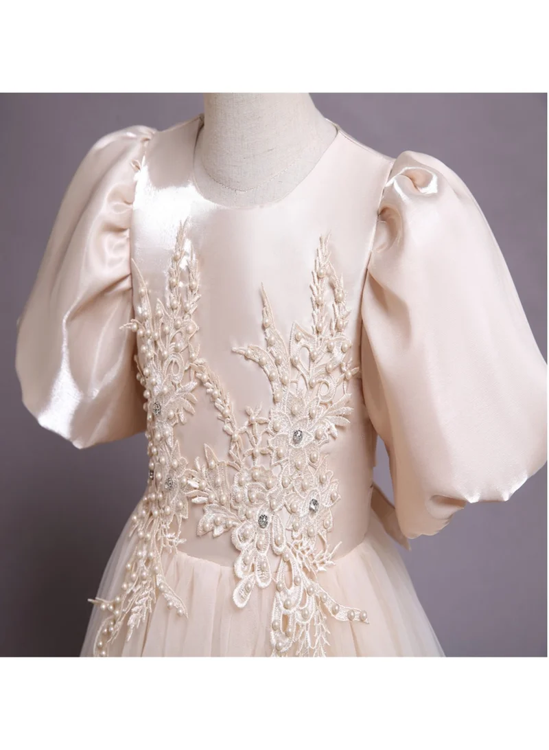 D'Daniela Embroidered Satin Dress