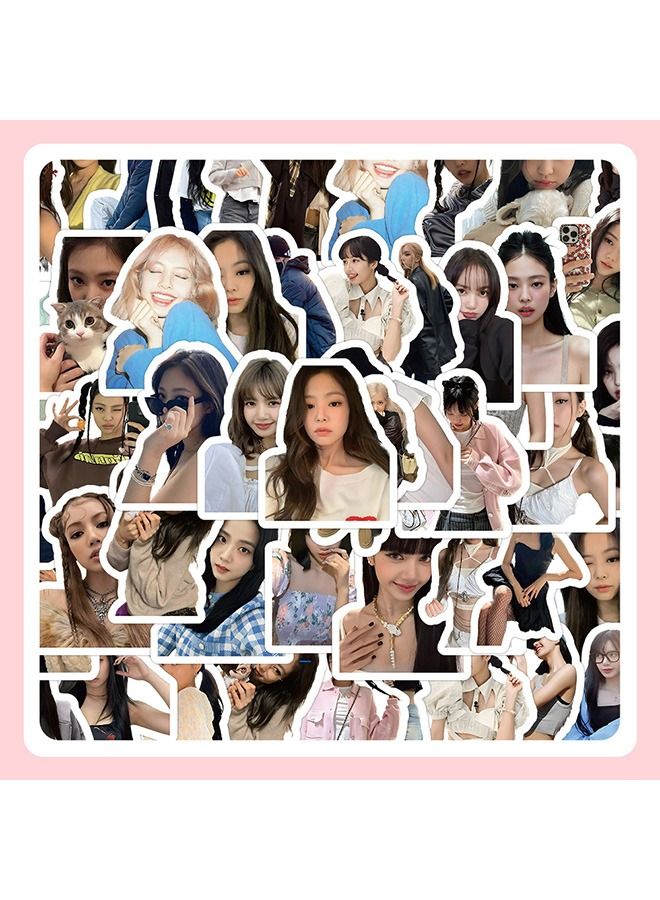 120 قطعة Kpop BlackPink ملصقات الفينيل الجمالية ملصقات الكمبيوتر المحمول للوحة التزلج الغيتار السفر حالة الكتابة على الجدران ملصق الباب الأمتعة سيارة دراجة دراجة للأطفال المراهقين الفتيات البالغين - Image 1