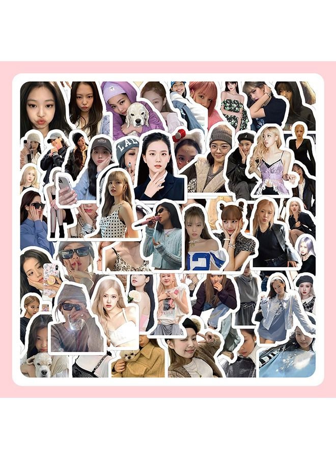 120 قطعة Kpop BlackPink ملصقات الفينيل الجمالية ملصقات الكمبيوتر المحمول للوحة التزلج الغيتار السفر حالة الكتابة على الجدران ملصق الباب الأمتعة سيارة دراجة دراجة للأطفال المراهقين الفتيات البالغين - Image 2