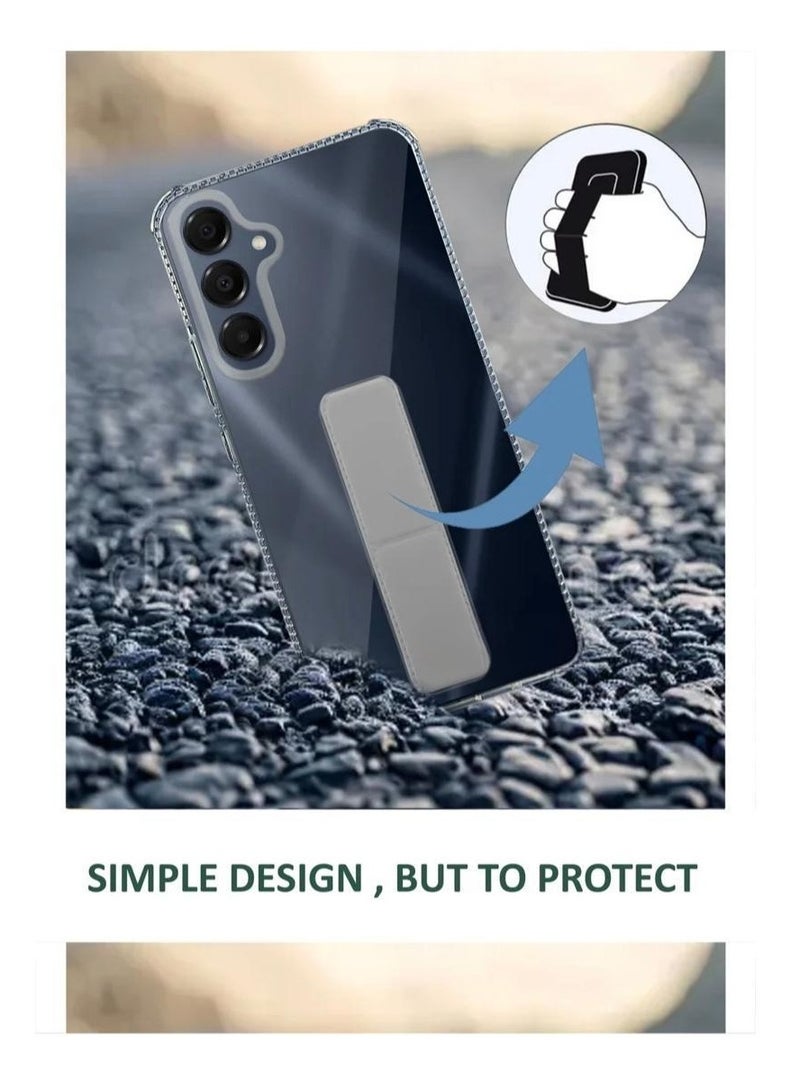 ARMOR Case Cover For Samsung Galaxy A16 With Magnetic Hand Grip 3 in 1 Clear / Grey - Image 2