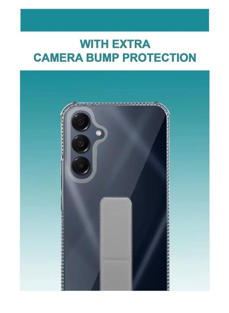 ARMOR Case Cover For Samsung Galaxy A16 With Magnetic Hand Grip 3 in 1 Clear / Grey - Image 4