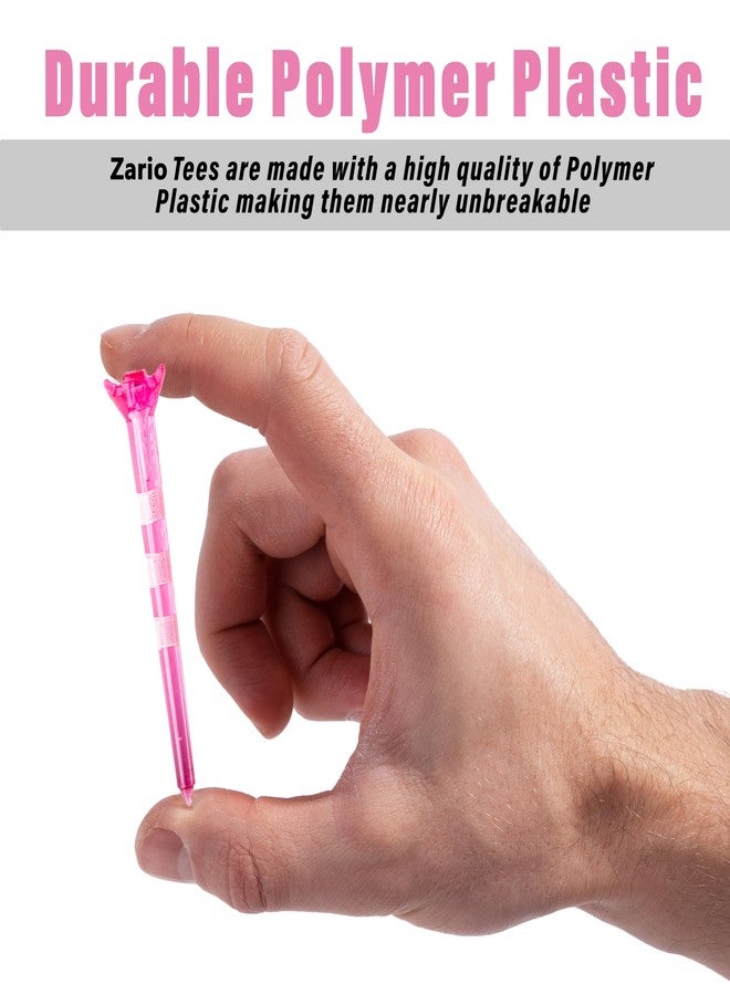 Zario Plastic Golf Tees 50 Pack, Long 3 1/4 Inch & Short 1 1/2 Inch, Near Unbeakable, for Men & Women - (Pink) - Image 5