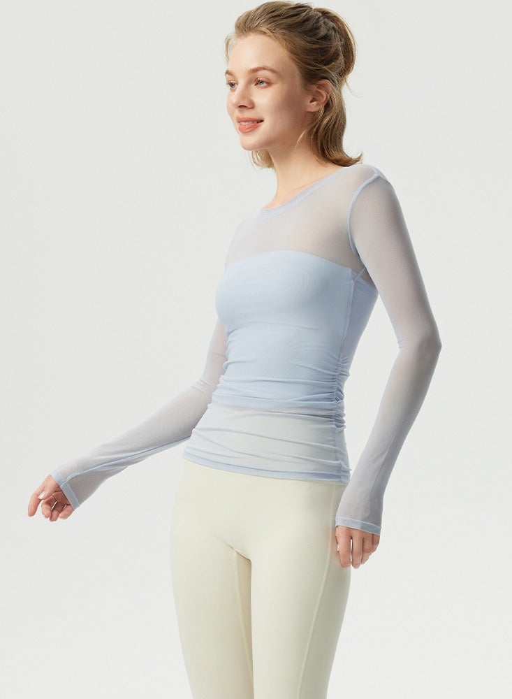 Two Pieces Of Mesh Sports High Elasticity Breathable Yoga Clothes For Women's Vacation - Image 3