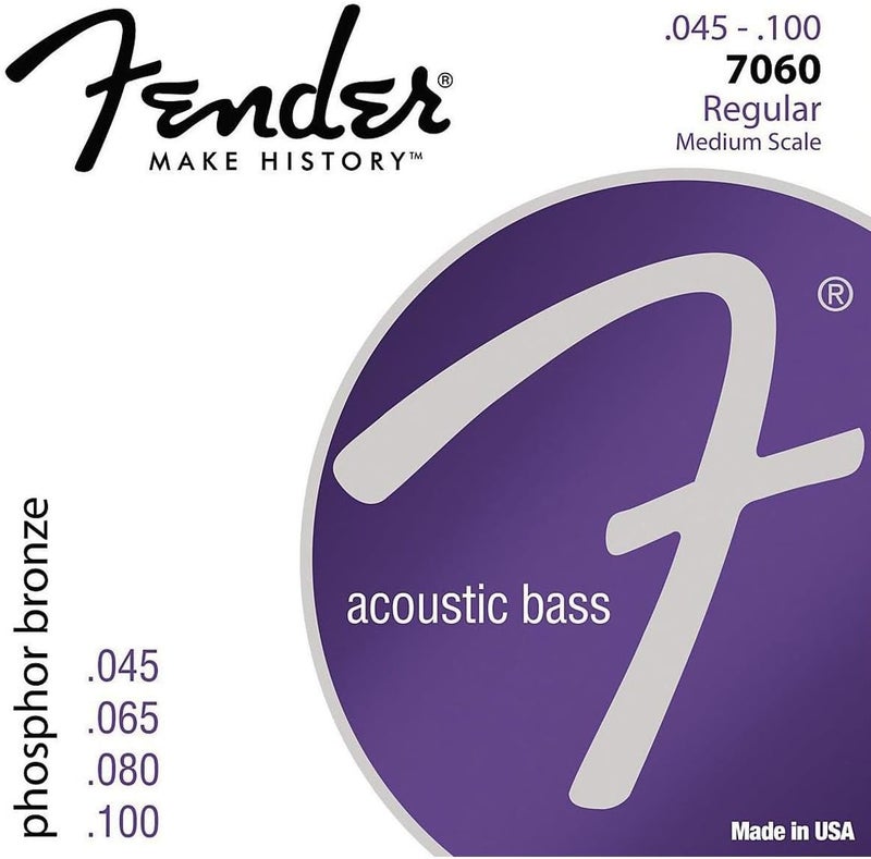 FENDER سلاسل البيس الصوتية 7060، برونز فوسفوري .045-.100 - Image 2