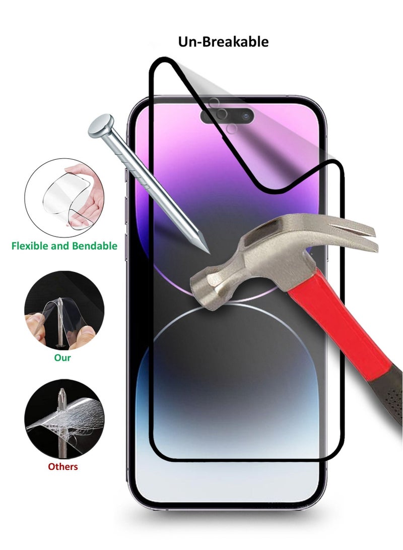 9D Matte Ceramic Full Coverage Screen Protector For Apple Iphone 14 Pro Clear And Black - Image 1