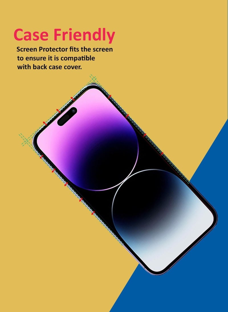 9D Matte Ceramic Full Coverage Screen Protector For Apple Iphone 14 Pro Clear And Black - Image 3