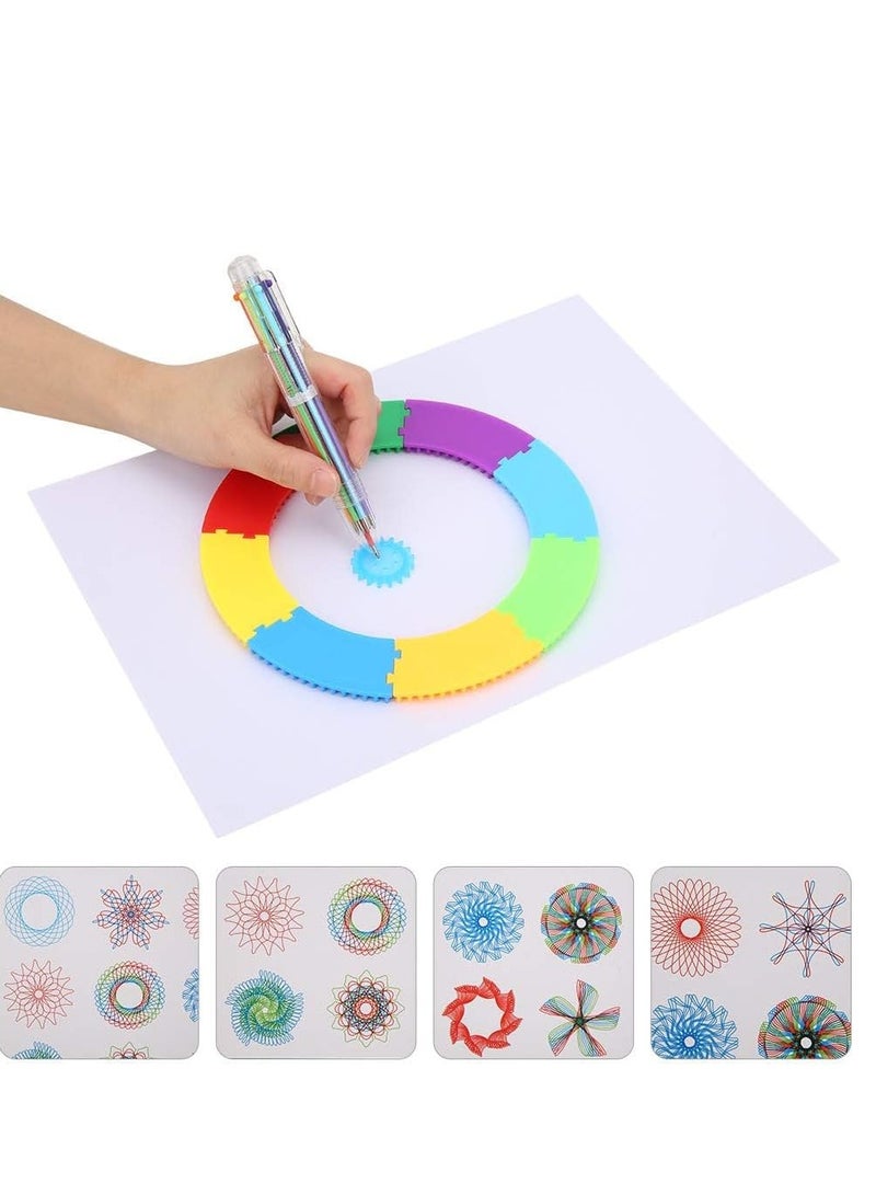 SOLARAE Spirograph Design Set Geometric Drawing Ruler, Multicolored Professional Plastic Kids Art Painting Tool Durable - Image 5