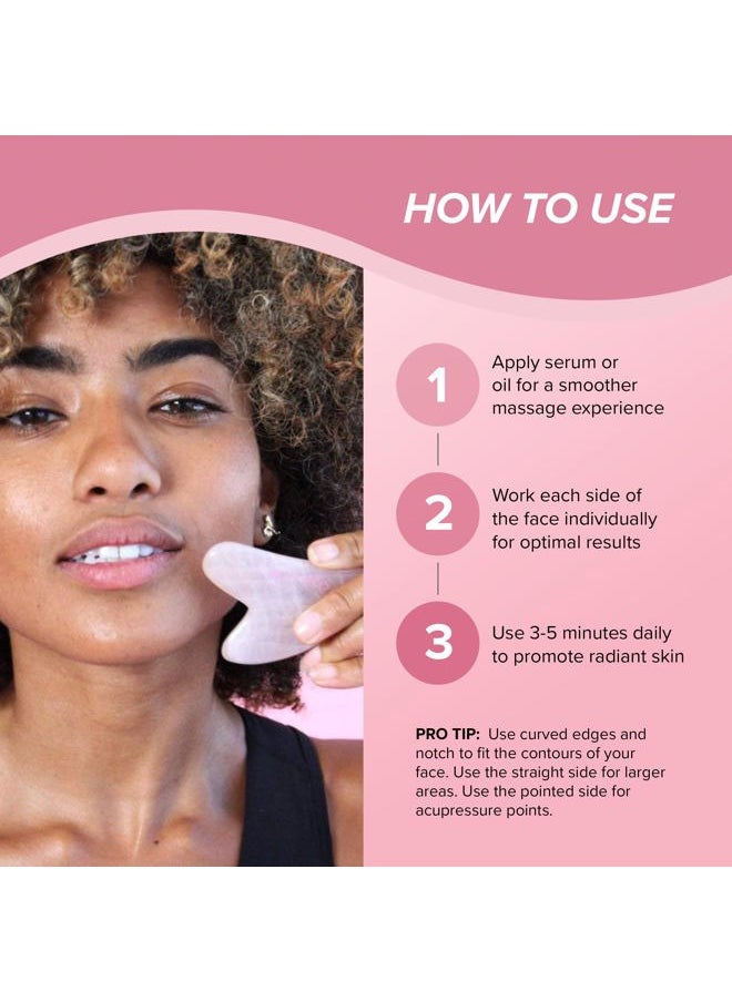 SKIN GYM Skin Gym Rose Quartz Hearty Gua Sha Tool, Heart-Shaped Facial Massage Tool for Sculpting and Relaxation  - Image 5