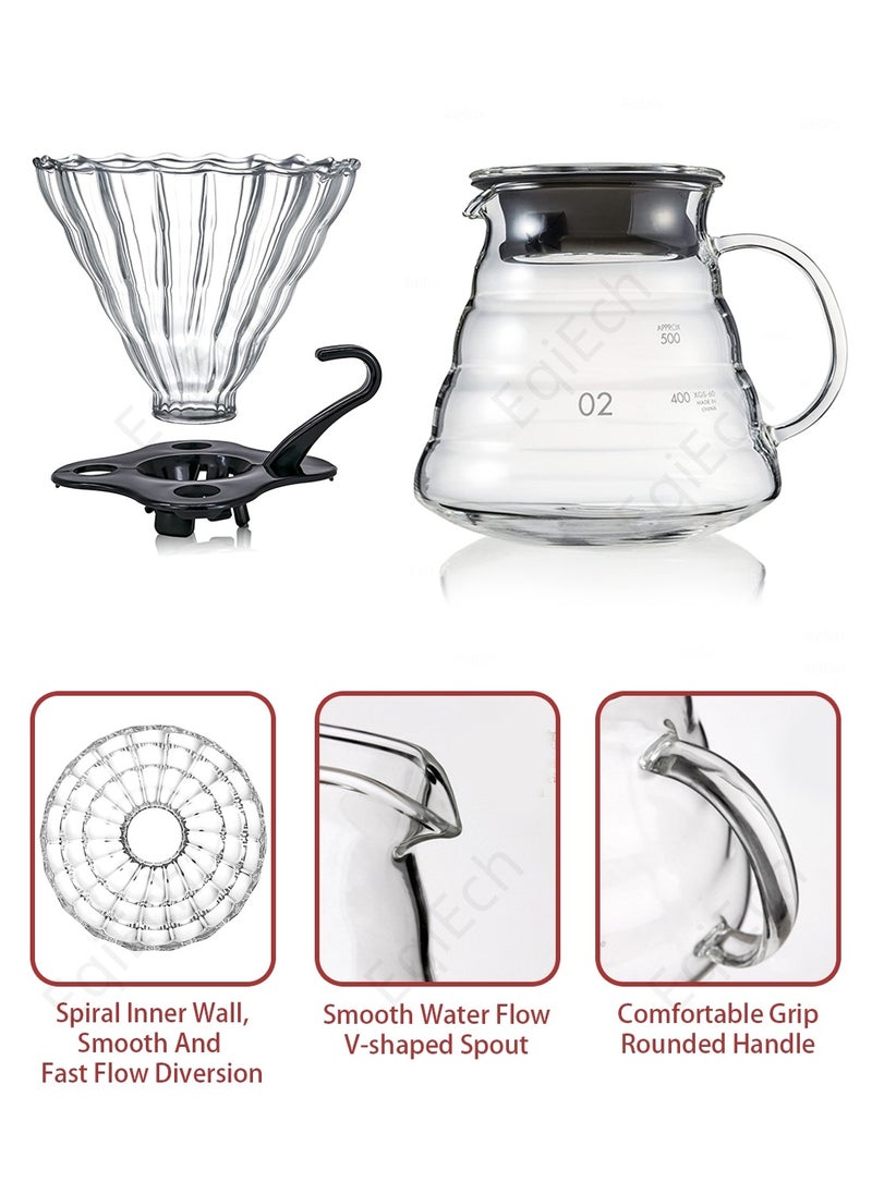 EqiEch V60 Drip Coffee Set,7-Piece Hand Brewing Coffee Maker Set,Pour Over Coffee Machine Accessories Kit All In 1 Portable Travel Bag 57*16*27cm  - Image 5