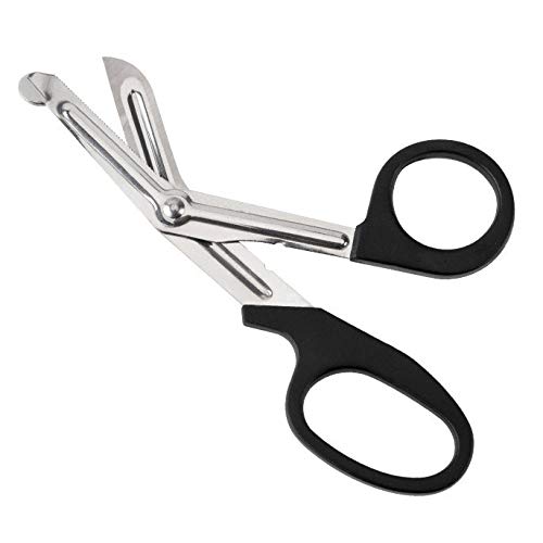 RILEKH EMT SHEARS (TAPE CUTTING SCISSOR) Stainless Steel Bandage Scissors for Surgical, Medical & Nursing Purposes - Sharp Curved Scissor for EMS, Doctors, Nurses, Cutting Bandages - Image 1